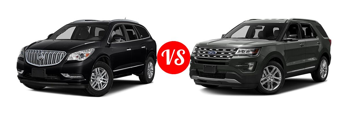 2016 Buick Enclave SUV Convenience / Leather / Premium vs. 2016 Ford Explorer SUV XLT - Front Left Comparison