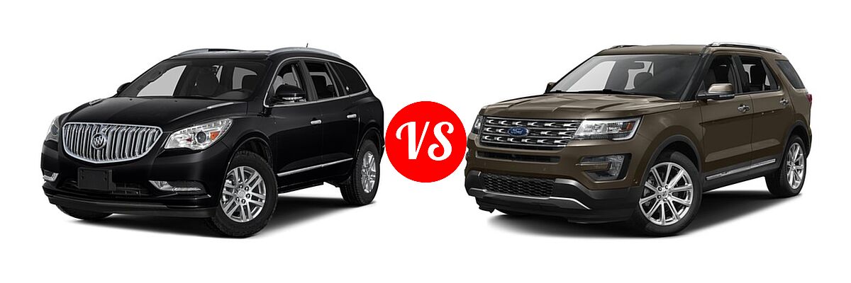 2016 Buick Enclave SUV Convenience / Leather / Premium vs. 2016 Ford Explorer SUV Limited - Front Left Comparison