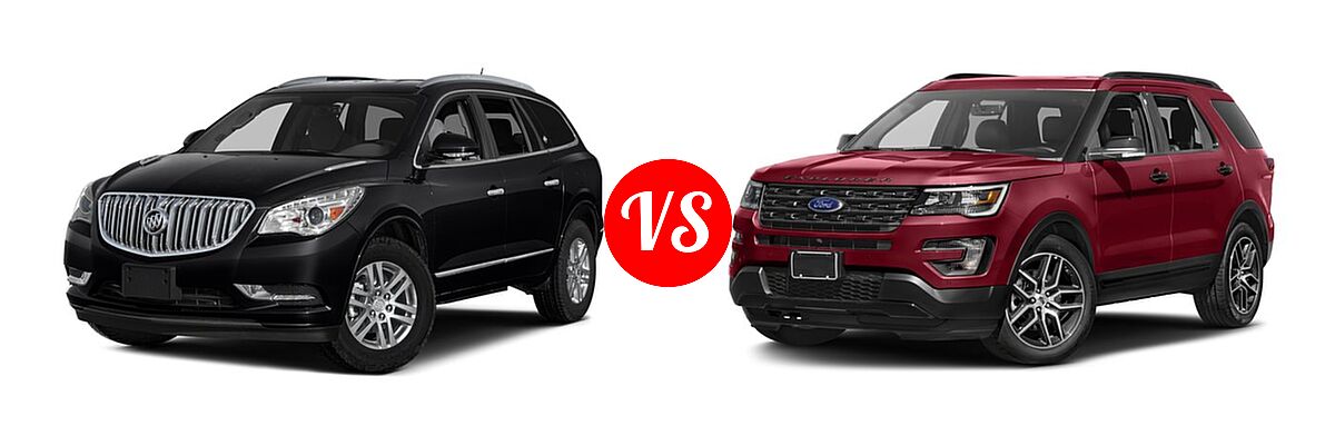 2016 Buick Enclave SUV Convenience / Leather / Premium vs. 2016 Ford Explorer SUV Sport - Front Left Comparison