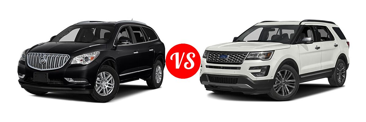 2016 Buick Enclave SUV Convenience / Leather / Premium vs. 2016 Ford Explorer SUV Platinum - Front Left Comparison
