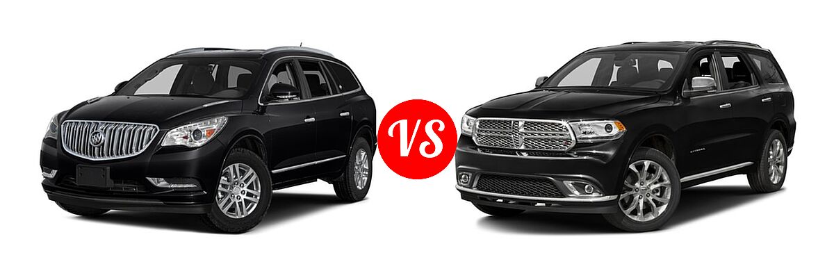 2016 Buick Enclave SUV Convenience / Leather / Premium vs. 2016 Dodge Durango SUV Citadel / Citadel Anodized Platinum - Front Left Comparison