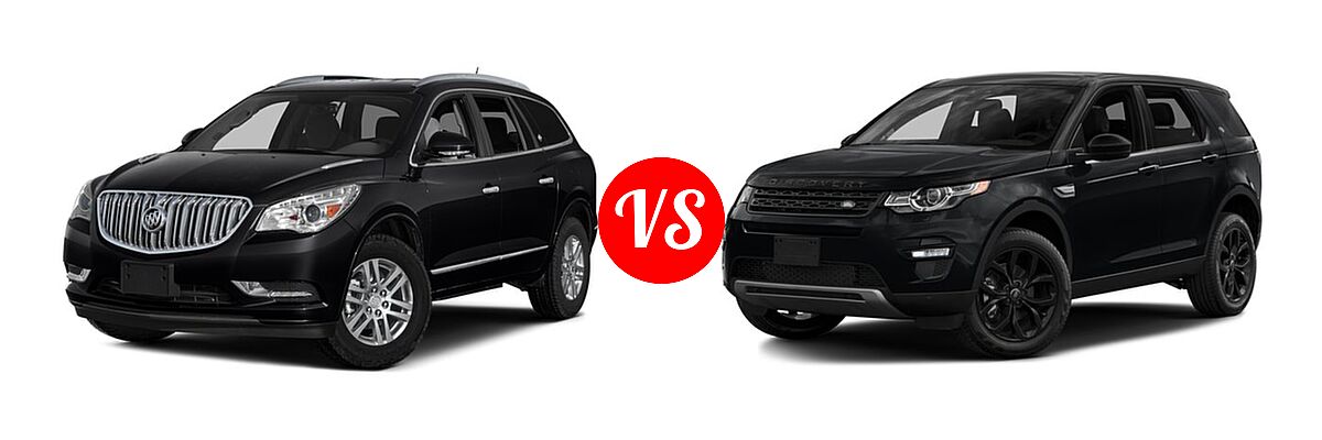 2016 Buick Enclave SUV Convenience / Leather / Premium vs. 2016 Land Rover Discovery Sport SUV HSE / HSE LUX / SE - Front Left Comparison