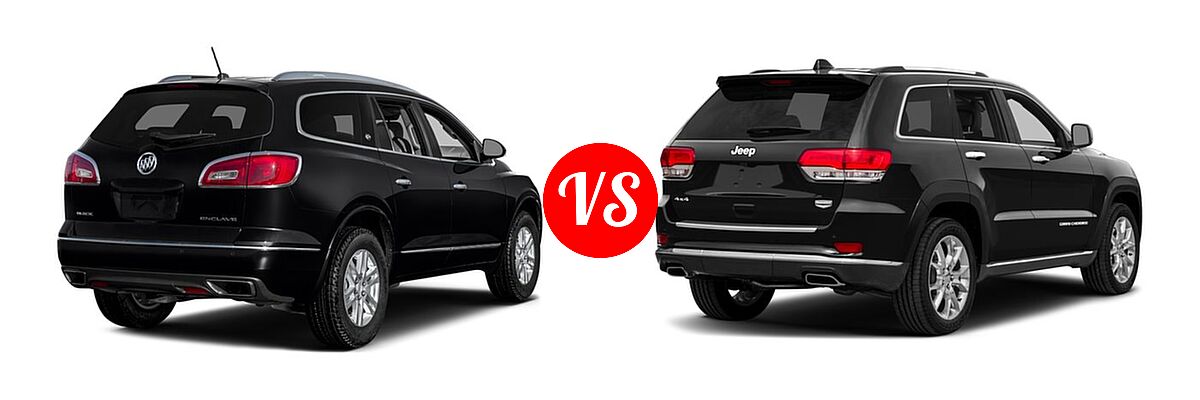 2016 Buick Enclave SUV Convenience / Leather / Premium vs. 2016 Jeep Grand Cherokee SUV Summit - Rear Right Comparison