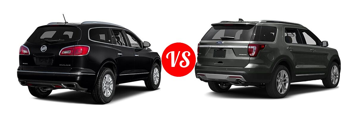 2016 Buick Enclave SUV Convenience / Leather / Premium vs. 2016 Ford Explorer SUV XLT - Rear Right Comparison