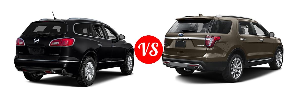 2016 Buick Enclave SUV Convenience / Leather / Premium vs. 2016 Ford Explorer SUV Limited - Rear Right Comparison