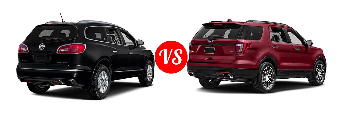 2016 Buick Enclave SUV Convenience / Leather / Premium vs. 2016 Ford Explorer SUV Sport - Rear Right Comparison