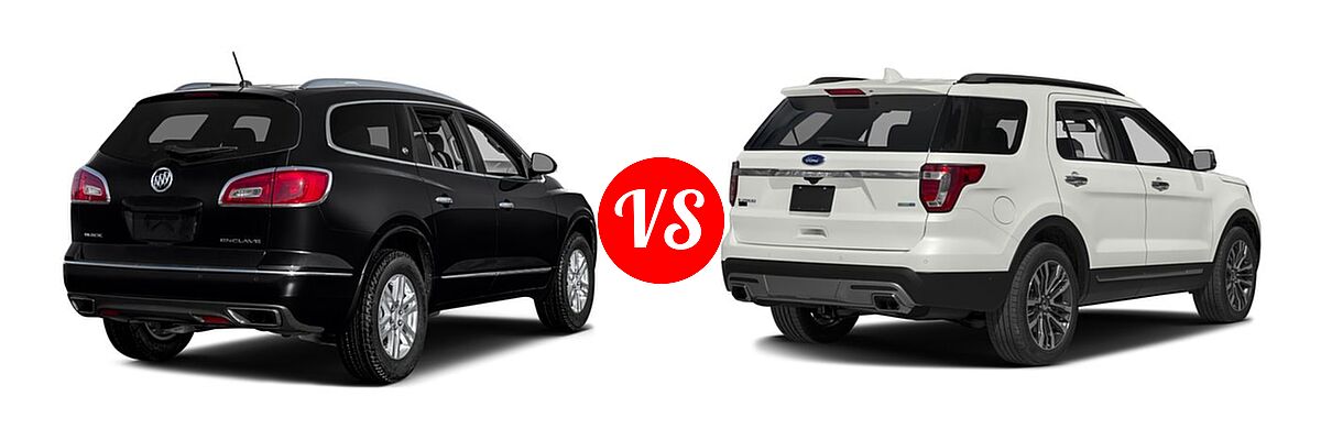 2016 Buick Enclave SUV Convenience / Leather / Premium vs. 2016 Ford Explorer SUV Platinum - Rear Right Comparison
