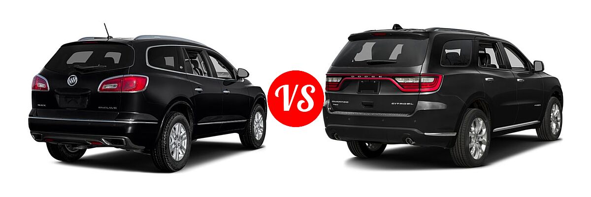 2016 Buick Enclave SUV Convenience / Leather / Premium vs. 2016 Dodge Durango SUV Citadel / Citadel Anodized Platinum - Rear Right Comparison