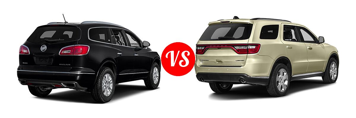 2016 Buick Enclave SUV Convenience / Leather / Premium vs. 2016 Dodge Durango SUV Limited / SXT - Rear Right Comparison