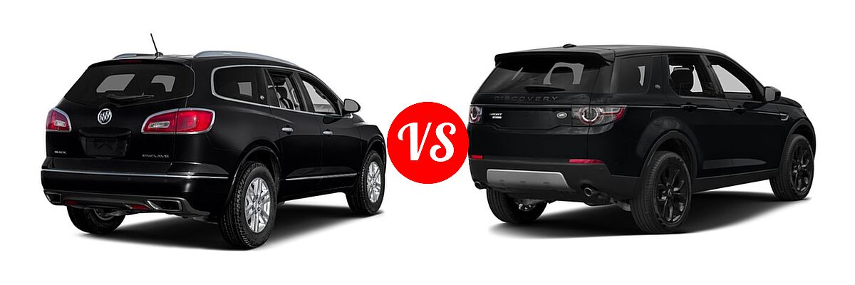 2016 Buick Enclave SUV Convenience / Leather / Premium vs. 2016 Land Rover Discovery Sport SUV HSE / HSE LUX / SE - Rear Right Comparison