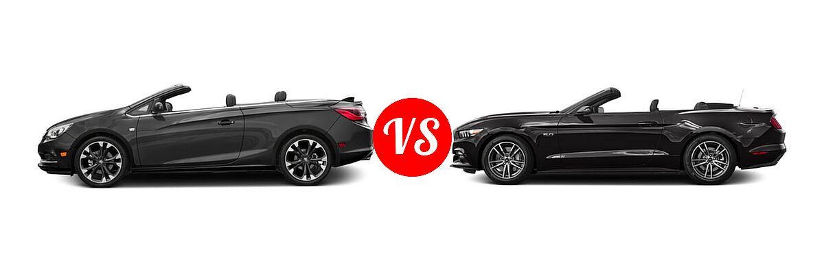 2016 Buick Cascada Convertible Premium vs. 2016 Ford Mustang Convertible GT Premium - Side Comparison