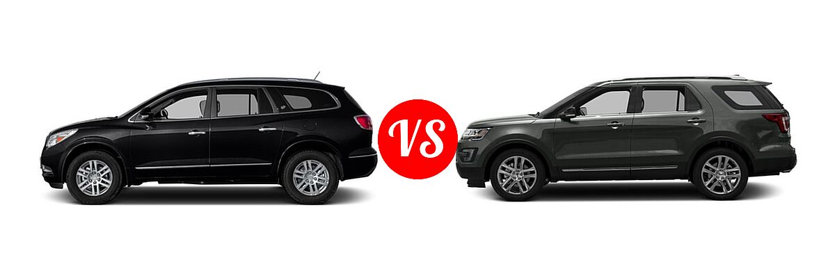 2016 Buick Enclave SUV Convenience / Leather / Premium vs. 2016 Ford Explorer SUV XLT - Side Comparison