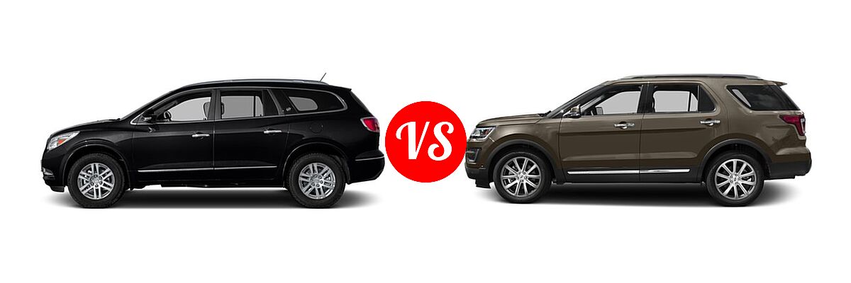 2016 Buick Enclave SUV Convenience / Leather / Premium vs. 2016 Ford Explorer SUV Limited - Side Comparison