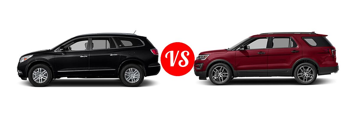 2016 Buick Enclave SUV Convenience / Leather / Premium vs. 2016 Ford Explorer SUV Sport - Side Comparison