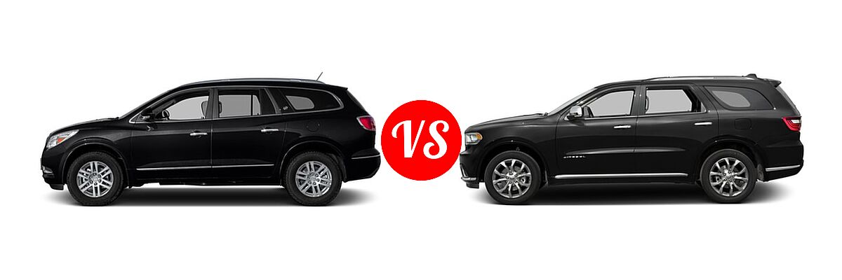 2016 Buick Enclave SUV Convenience / Leather / Premium vs. 2016 Dodge Durango SUV Citadel / Citadel Anodized Platinum - Side Comparison