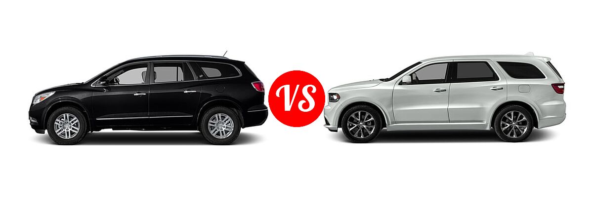 2016 Buick Enclave SUV Convenience / Leather / Premium vs. 2016 Dodge Durango SUV R/T - Side Comparison