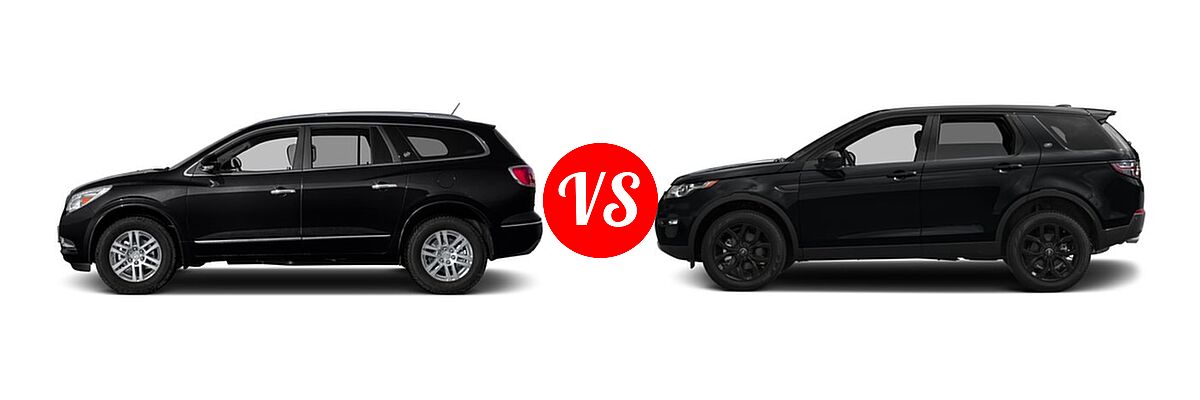 2016 Buick Enclave SUV Convenience / Leather / Premium vs. 2016 Land Rover Discovery Sport SUV HSE / HSE LUX / SE - Side Comparison