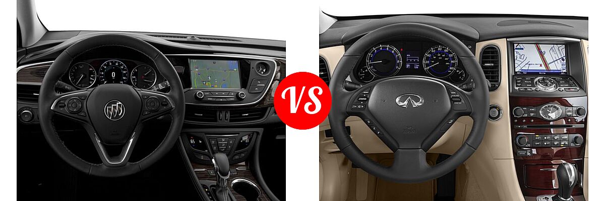 2016 Buick Envision SUV Premium I / Premium II vs. 2016 Infiniti QX50 SUV AWD 4dr / RWD 4dr - Dashboard Comparison