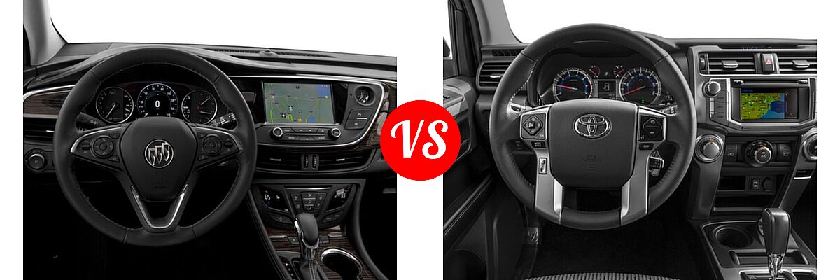 2016 Buick Envision SUV Premium I / Premium II vs. 2016 Toyota 4Runner SUV SR5 / SR5 Premium - Dashboard Comparison