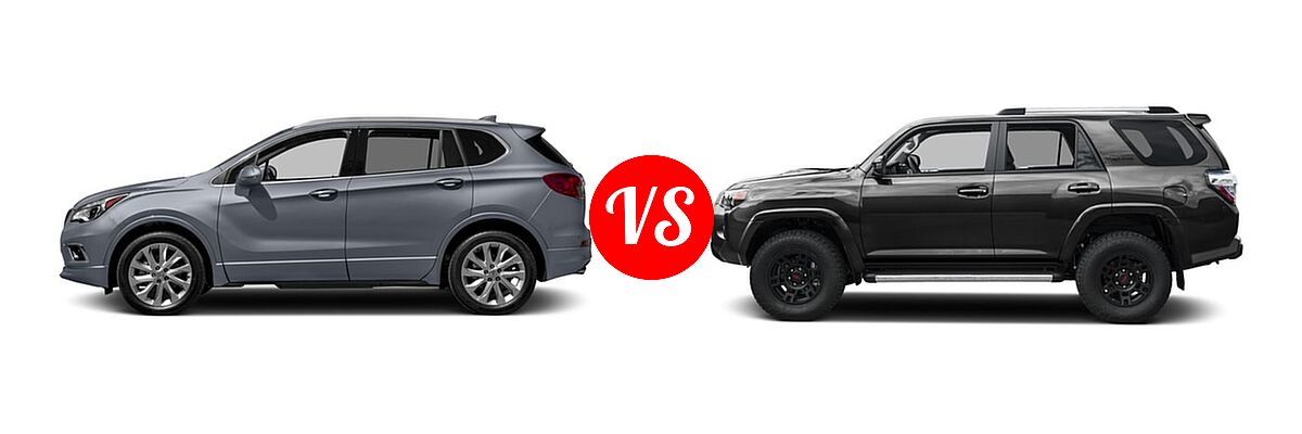 2016 Buick Envision SUV Premium I / Premium II vs. 2016 Toyota 4Runner SUV TRD Pro - Side Comparison