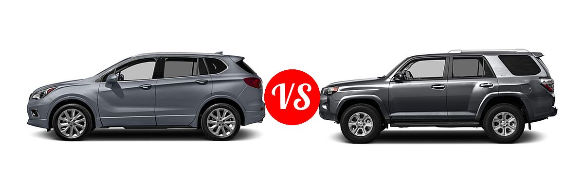 2016 Buick Envision SUV Premium I / Premium II vs. 2016 Toyota 4Runner SUV SR5 / SR5 Premium - Side Comparison