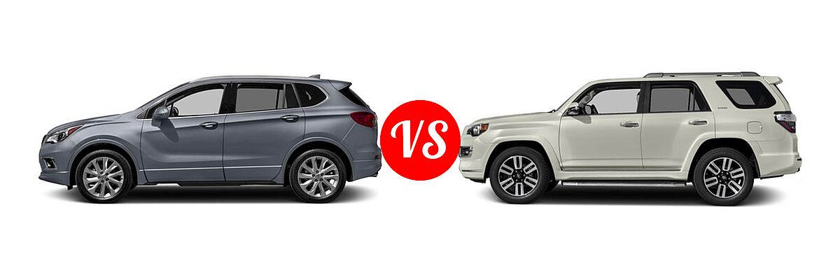 2016 Buick Envision SUV Premium I / Premium II vs. 2016 Toyota 4Runner SUV Limited - Side Comparison