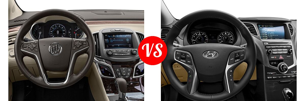 2016 Buick LaCrosse Sedan 4dr Sdn FWD / Leather / Premium I / Premium II / Sport Touring vs. 2016 Hyundai Azera Sedan Limited - Dashboard Comparison