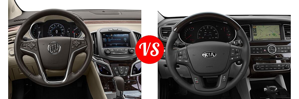 2016 Buick LaCrosse Sedan 4dr Sdn FWD / Leather / Premium I / Premium II / Sport Touring vs. 2016 Kia Cadenza Sedan Premium - Dashboard Comparison