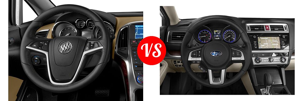 2016 Buick Verano Sedan Leather Group / Premium Turbo Group / Sport Touring vs. 2016 Subaru Legacy Sedan 2.5i Limited / 3.6R Limited - Dashboard Comparison