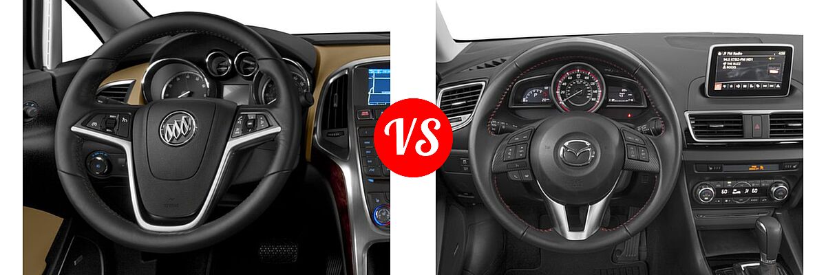 2016 Buick Verano Sedan Leather Group / Premium Turbo Group / Sport Touring vs. 2016 Mazda 3 Sedan i Grand Touring - Dashboard Comparison