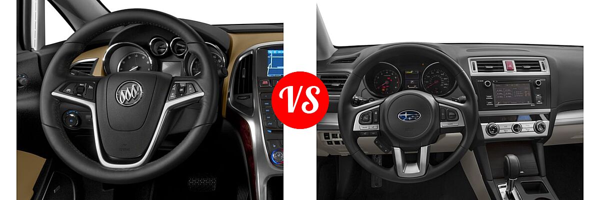 2016 Buick Verano Sedan Leather Group / Premium Turbo Group / Sport Touring vs. 2016 Subaru Legacy Sedan 2.5i - Dashboard Comparison