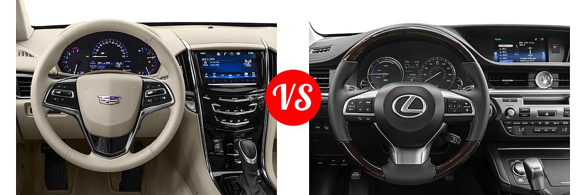 2016 Cadillac ATS Sedan Luxury Collection RWD / Performance Collection RWD / Premium Collection RWD / Standard AWD vs. 2016 Lexus ES 300h Sedan Hybrid - Dashboard Comparison