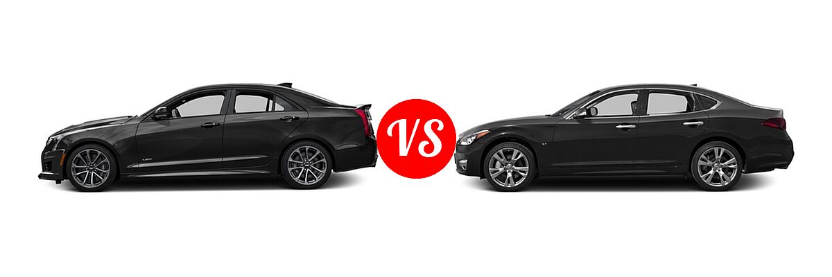 2016 Cadillac ATS-V Sedan 4dr Sdn vs. 2016 Infiniti Q70 Sedan 4dr Sdn V6 AWD / 4dr Sdn V8 RWD - Side Comparison