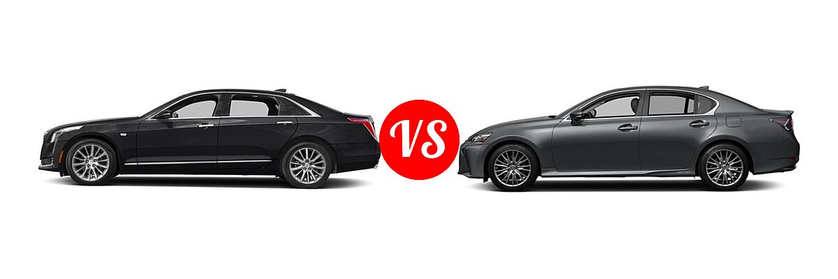 2016 Cadillac CT6 Sedan AWD / Luxury AWD / Platinum AWD / Premium Luxury AWD / RWD vs. 2016 Lexus GS 450h Sedan Hybrid - Side Comparison