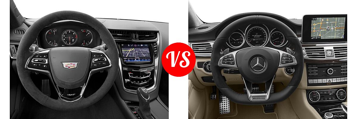 2016 Cadillac CTS-V Sedan 4dr Sdn vs. 2016 Mercedes-Benz CLS-Class AMG CLS 63 S 4MATIC Sedan AMG CLS 63 S-Model - Dashboard Comparison