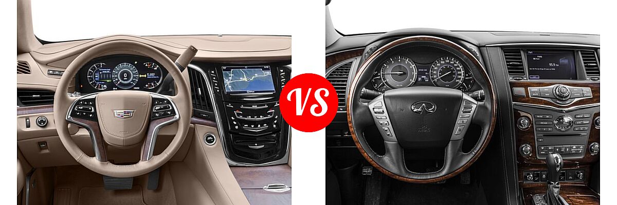 2016 Cadillac Escalade SUV Platinum vs. 2016 Infiniti QX80 SUV Limited - Dashboard Comparison
