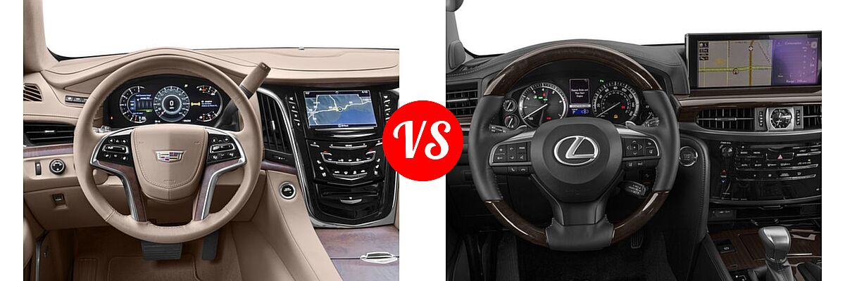 2016 Cadillac Escalade SUV Platinum vs. 2016 Lexus LX 570 SUV 4WD 4dr - Dashboard Comparison