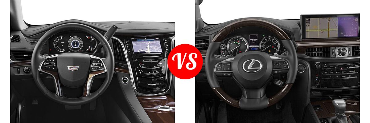 2016 Cadillac Escalade SUV Luxury Collection / Standard vs. 2016 Lexus LX 570 SUV 4WD 4dr - Dashboard Comparison
