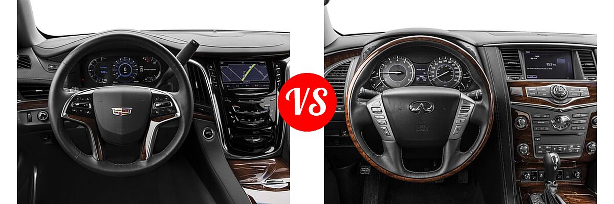 2016 Cadillac Escalade SUV Premium Collection vs. 2016 Infiniti QX80 SUV Limited - Dashboard Comparison