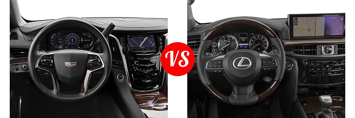 2016 Cadillac Escalade SUV Premium Collection vs. 2016 Lexus LX 570 SUV 4WD 4dr - Dashboard Comparison