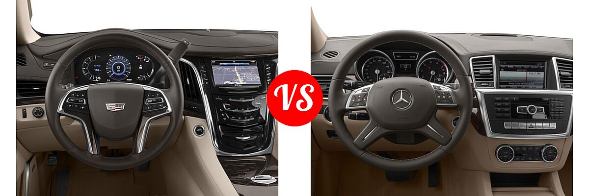 2016 Cadillac Escalade ESV SUV Luxury Collection / Standard vs. 2016 Mercedes-Benz GL-Class SUV GL 450 - Dashboard Comparison