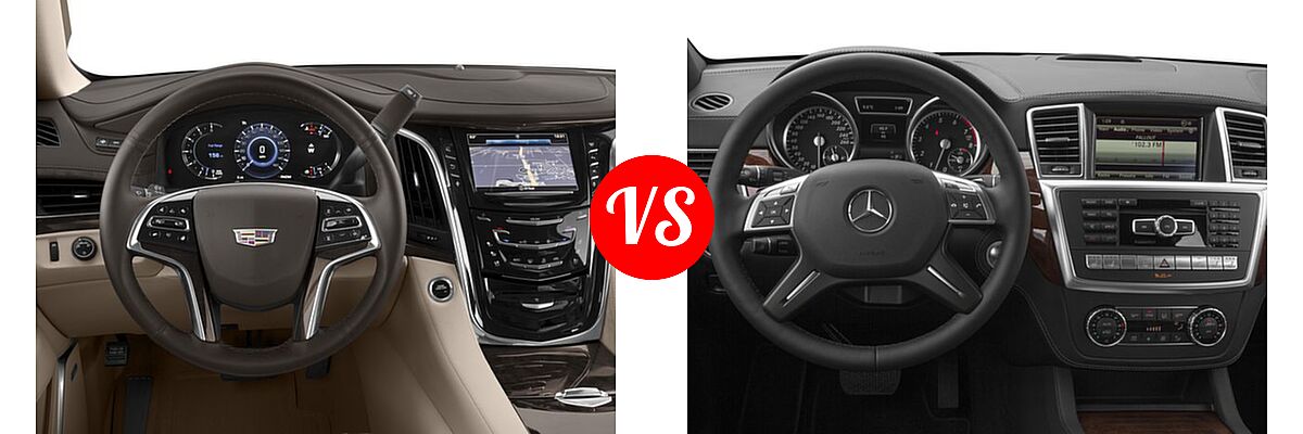 2016 Cadillac Escalade ESV SUV Luxury Collection / Standard vs. 2016 Mercedes-Benz GL-Class SUV GL 550 - Dashboard Comparison