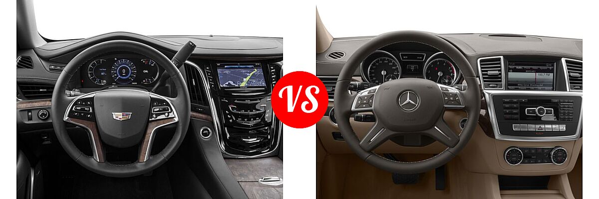 2016 Cadillac Escalade ESV SUV Premium Collection vs. 2016 Mercedes-Benz GL-Class SUV GL 450 - Dashboard Comparison