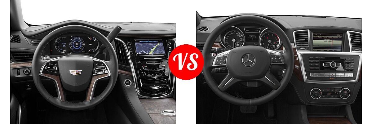 2016 Cadillac Escalade ESV SUV Premium Collection vs. 2016 Mercedes-Benz GL-Class SUV GL 550 - Dashboard Comparison
