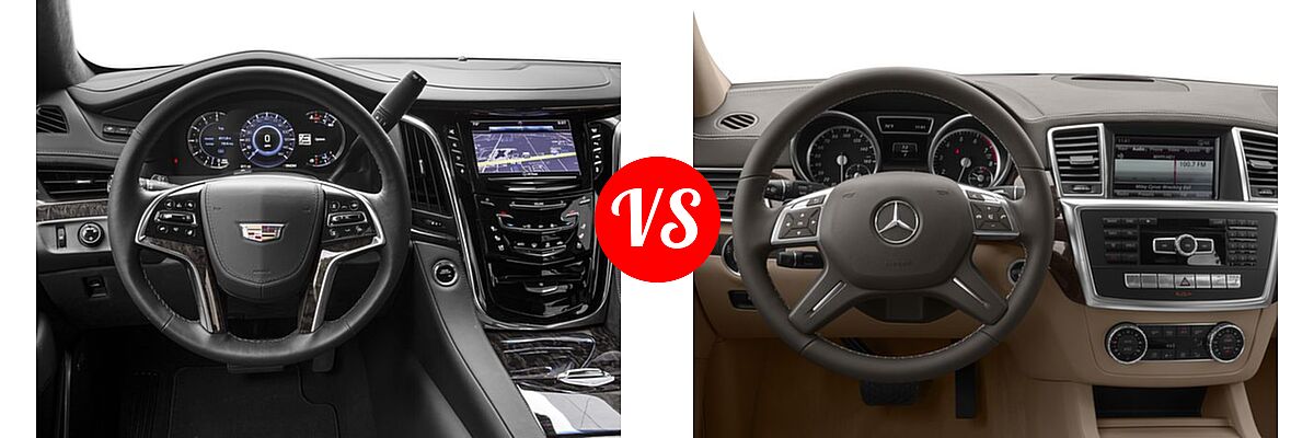 2016 Cadillac Escalade ESV SUV Platinum vs. 2016 Mercedes-Benz GL-Class SUV GL 450 - Dashboard Comparison