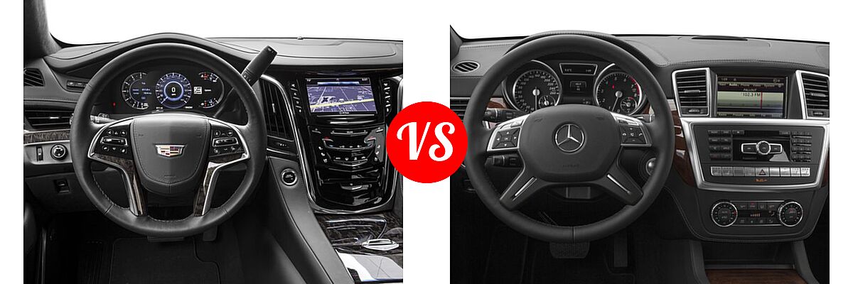 2016 Cadillac Escalade ESV SUV Platinum vs. 2016 Mercedes-Benz GL-Class SUV GL 550 - Dashboard Comparison