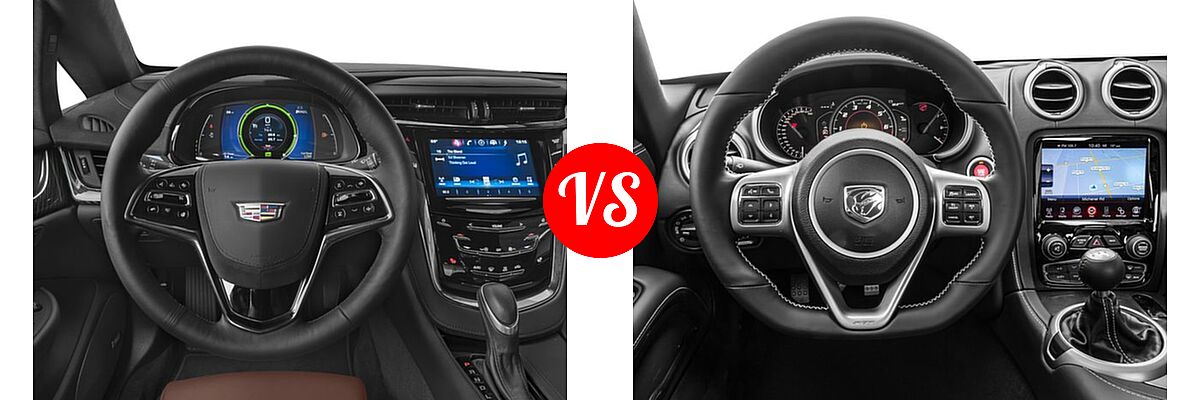 2016 Cadillac ELR Coupe 2dr Cpe vs. 2016 Dodge Viper Coupe ACR / GT / GTC / GTS / SRT - Dashboard Comparison