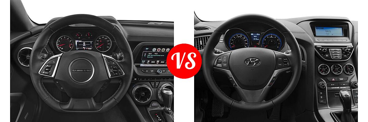 2016 Chevrolet Camaro Coupe LT vs. 2016 Hyundai Genesis Coupe Coupe 3.8L R-Spec / 3.8L Ultimate - Dashboard Comparison