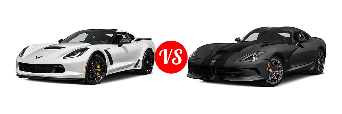 2016 Chevrolet Corvette Z06 Coupe Z06 2LZ vs. 2016 Dodge Viper Coupe ACR / GT / GTC / GTS / SRT - Front Left Comparison