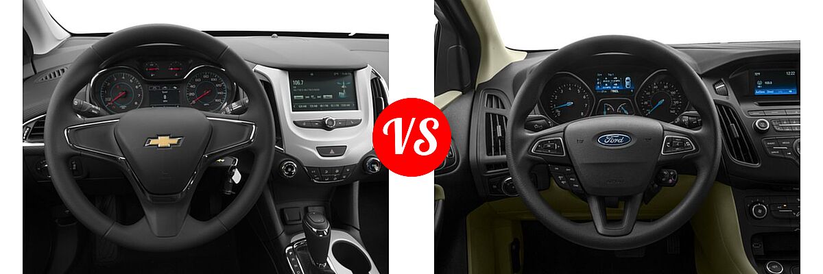 2016 Chevrolet Cruze Sedan L / LS vs. 2016 Ford Focus Sedan S / SE - Dashboard Comparison
